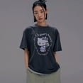 thumbnail image 3 of Camiseta Sanrio Hello Kitty con estampado de dibujos animados, Top de cuello redondo, versión coreana, moda urbana con personalidad, manga corta de algodón Y2K para chica, 3 of 4