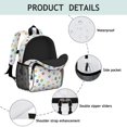 thumbnail image 4 of Multicolor Dog Paw Print White Pattern Backpack for School, Cute School Bag with Adjustable Shoulder Straps and Padded Back, 15"x11.42"x5.5", 4 of 5