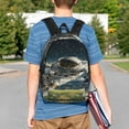 thumbnail image 4 of Lukts Astronaut Soccer Field Pattern 15 Inch Student Backpack, Waterproof Laptop Backpack with Adjustable Shoulder Straps, Lightweight Travel, Campus Backpack, Unisex, 4 of 6