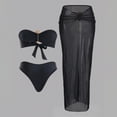 thumbnail image 4 of uublik 2 Piece Swimsuit for Women 3 Piece Bikini Set Beach Vacation Bathing Suit with Cover Up Skirt Black, 4 of 4