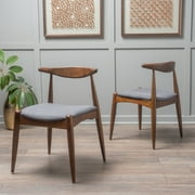 Noble House Eliza Mid-Century Modern Dining Chairs Set of 2, Charcoal