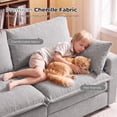 thumbnail image 4 of Bonzy Home 112.9" Modular Sectional Sofa with Movable Storage Ottoman, L-Shaped Cloud Ultra-Comfort Seating - Configurable for Living Room & Family Room, Gray, 4 of 9