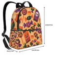 thumbnail image 3 of Lightweight Backpack With Adjustable Shoulder Strap Empty Bag Upright 12×14.5in For Weekend Holiday Travel Hiking Halloween Candy Pattern, 3 of 5