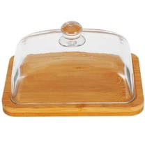 Masteelf Clear Glass Butter Dish with Lid Rectangular Butter Tray for Refrigerator and Counter Suitable for Butter Cream Cheese and Serving Desserts