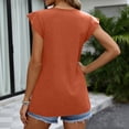 thumbnail image 4 of Women's Casual V Neck Babydoll Tank Top Sleeveless Ruffle Hem Peplum Shirt Orange M, 4 of 6