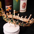 thumbnail image 3 of Crown Le Grand Palais Green Strass Tiara Bridal Hair Access, 3 of 4