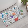 thumbnail image 2 of Math Equations Geometric Shapes White Pattern Bathroom Rugs Mat,Non Slip Microfiber Bathroom Rug,Rubber Backing,Soft Bathroom Mats for Bathroom Floor,Tub and Shower,17x27in(43x68cm), 2 of 4