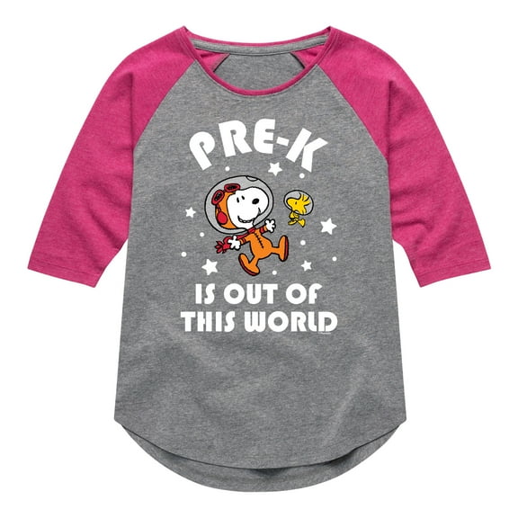 Peanuts - Pre-K is Out Of This World - Toddler And Youth Girls Raglan Graphic T-Shirt