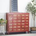 thumbnail image 3 of DecMode 41" x 40" Red Wood 30 Drawer Chest, 1-Piece, 3 of 14