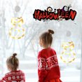 thumbnail image 3 of Gato Iluminado Calabaza Y Bruja Luces Ventana Halloween Naranja Púrpura, 3 of 9