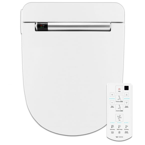 VOVO STYLEMENT Bidet Toilet Seat Heated Seat, Warm Dry and Water, LED Nightlight, Round