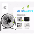 thumbnail image 3 of Ventilador Portátil De Escritorio USB Pequeño Metal 14cm Mini Ventilador Silencioso Con Aspas Metálicas Ideal Oficina Hogar Laptops Enfriador Compacto Potente Bajo Consumo, 3 of 7