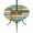 Brown, Turquoise, variant on Round Outdoor Tablecloth with Umbrella Hole and Zipper, Brown Yellow Vintage Tablecloth with Elastic Waterproof, Retro Farmhouse Elegant Pastoral Patio Table Covers for 36" - 44" Picnic Pool Tables