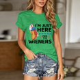 thumbnail image 2 of Womens Shirts Patriotic USA Flag Hot Dog Graphic Casual Short Sleeve Tees Oversized Tshirts for Women, 2 of 8
