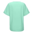thumbnail image 4 of Xijirk Women's V-Neck T-Shirt Rolled Short Sleeve Casual Loose Fit Summer Tee,XL, 4 of 4