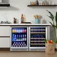 thumbnail image 6 of Yeego 48" Wine Cooler and Beverage Refrigerator - 2×24'' Wine Cooler Side by Side - Dual Zone Under Counter Fridge, Hold 140 Cans and 46 Bottles, 6 of 10