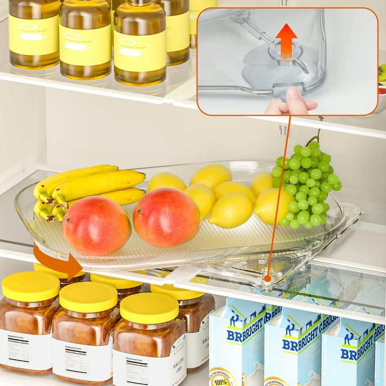 Condiment Storage Rack,household Rotating Storage Rack,transparent Condiment  Square Can Turn The Refrigerator Turntable