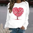 thumbnail image 2 of Valentines Shirts for Women Trendy Funny Heart Print Long Sleeve Tunic Tops Crew Neck Casual Loose Pullover Sweatshirts(White,S), 2 of 4