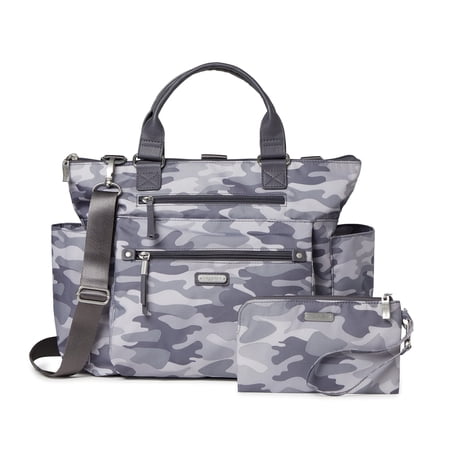 Baggallini Borsa Hobo Donna Con Portafoglio A Polso | New Classic Heritage In Pelle Sintetica Leopardo Nero, RFID, Unica