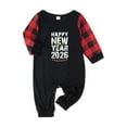 thumbnail image 2 of Christmas Family Matching Pajamas Christmas Pjs Holiday Nightwear Sleepwear Sets Long Sleeve Red and Black Plaid Pants Pjs HAPPY NEW YEAR 2026, 2 of 5