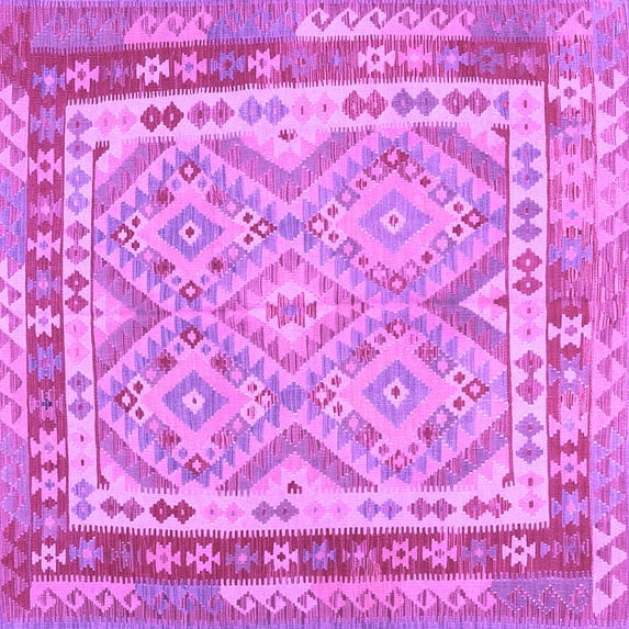Ahgly Company Indoor Square Southwestern Purple Country Area Rugs, 6' Square