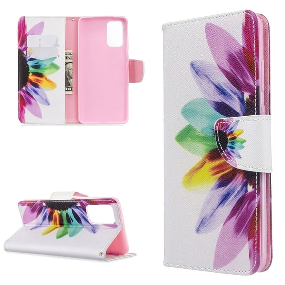 Galaxy S20 Case Cover Wallet, Allytech PU Leather Slim Fit Folio Flip Kickstand Drop Protection Shockproof Colorful Pattern Magnetic Clasp Case Cover for Samsung Galaxy S20 6.2" 2020,Sunflower