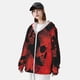 thumbnail image 3 of Fotbe Red And Black Abstract Skull Chaqueta con Protección Solar UPF 50+ para Hombre y Mujer, Camisa con Capucha y Bolsillos-XX-Large, 3 of 7