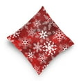 thumbnail image 2 of Red Snowflake Christmas Square Throw Pillow Covers Couch Decorative Pillow Cases Outdoor Sofa Cushion Cover Modern Decor for Bed Living Room 16" x 16", 2 of 7