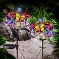 thumbnail image 2 of Rirool Solar Garden Lights Outdoor, 2 Pack Waterproof Butterfly Flower Multicolor LED Stake Lights with 600mAh Battery for Yard Lawn Patio Pathway Landscape Decor Gifts for Women, 2 of 9