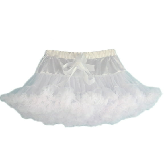 Blmnix Womens Skirt Tulle Skirts Full Lace Petticoat Mini White Knee Length Skirts for Women,S