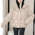 thumbnail image 5 of Winter Warm Coats for Womens Fashion Plus Size Solid Color Hooded Jacket, 5 of 9