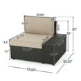 thumbnail image 3 of Keyston Outdoor 8 Piece Wicker Sofa Set with Cushions (6 Piece Sectional with Loveseat), Dark Brown, Beige, 3 of 9
