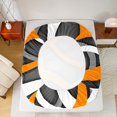 thumbnail image 5 of Manfei Geometric Striped Artistic Full Size Sheets,Abstract Circle Circular Bed Sheets,Orange Gray Black Sheet Sets For Cboys Kids,Breathable Home Decor,4-Piece, 5 of 7
