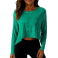 thumbnail image 2 of Women's 3/4 Sleeve V Neck Sun Protection Top Shirts Blouses, Loose Fit Tunic Tees for Casual Daily Wear Workout Vacation Beach Fashion Essential Gift | CSEONE,Green XL, 2 of 8