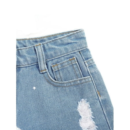 

Plain Wide Leg Light Wash Toddler Girls Denim Shorts (Girl s)