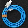 thumbnail image 1 of Cable de datos USB tipo C de 120 W con conector de aleación de zinc y codo giratorio de 180 grados, juego de silicona líquida, carga rápida de 6 A con lámpara, 1 of 6