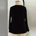 thumbnail image 6 of Women's Sheer Rhinestone Mesh Panel Long Sleeve Blouse Tops Shirts Crewneck Solid Color Casual Work Office Party Night Out Fashion Essential Gift for Women | CSEONE,Black L, 6 of 8