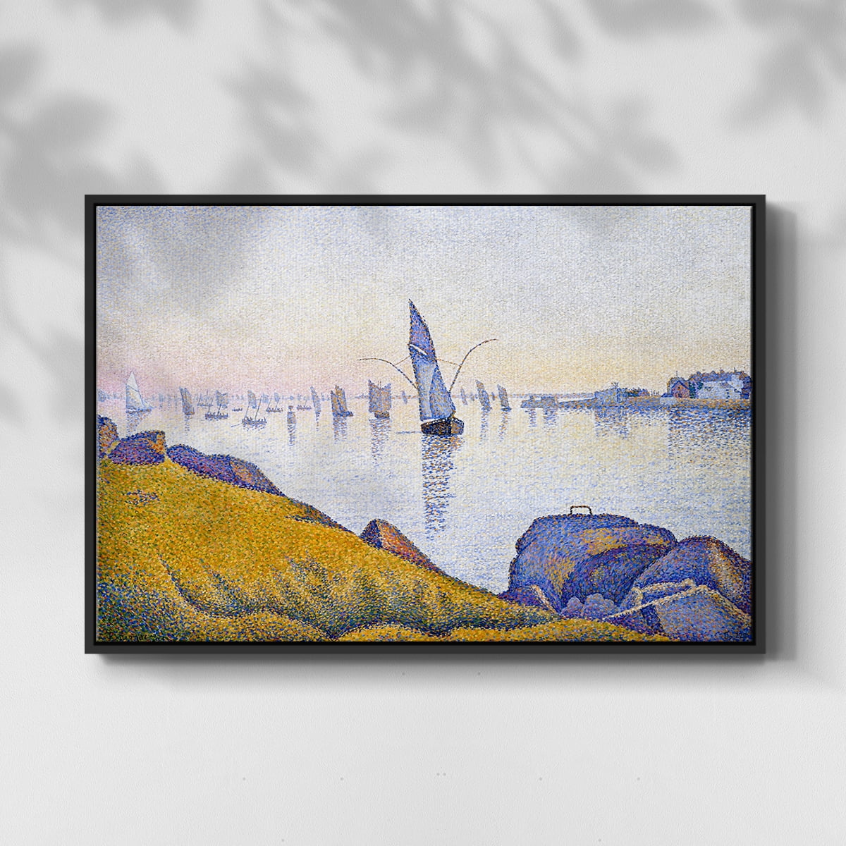 Vintage Landscape-XXXIII By Wexford Home Framed in Black Wood Gallery Wrapped Canvas 25 in. x 37 in.
