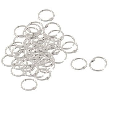 REGALWOVEN 50pcs Book Office Metal Loose Leaf Binder Ring Hinge Snap Keyring 20mm Inner Dia