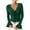 Dark Green_#6401, variant on Homozy Women's Tops, Tees & Blouses V Neck Flare Long Sleeve Blouse Ladies Solid Color Green Shirts