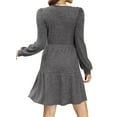 thumbnail image 4 of Fantaslook Fall Dresses for Women Square Neck Long Sleeve Dresses Casual Babydoll Sweater Dress, 4 of 8