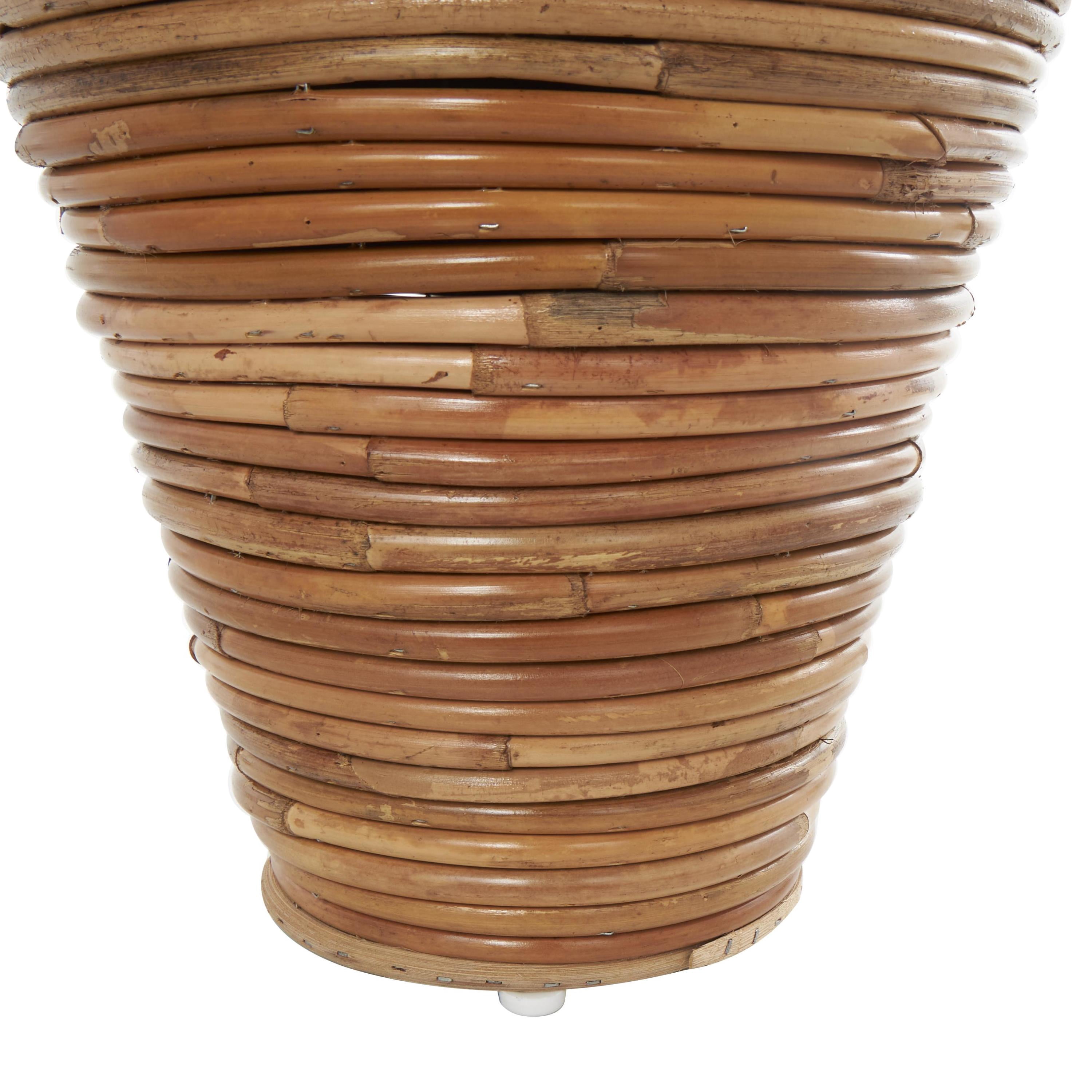 DecMode 37" Handmade Tall Wrapped Brown Rattan Vase