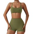 thumbnail image 3 of Conjuntos de entrenamiento for mujeres 2 piezas de talle alto sin costuras con sujetador deportivo acolchado conjuntos de ropa de gimnasio, 3 of 7
