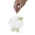 thumbnail image 6 of perfk Glass Pig Piggy Bank Money Saving Jar Cute Piggy Bank for Entrance Bar Decor Golden long mouth, 6 of 10