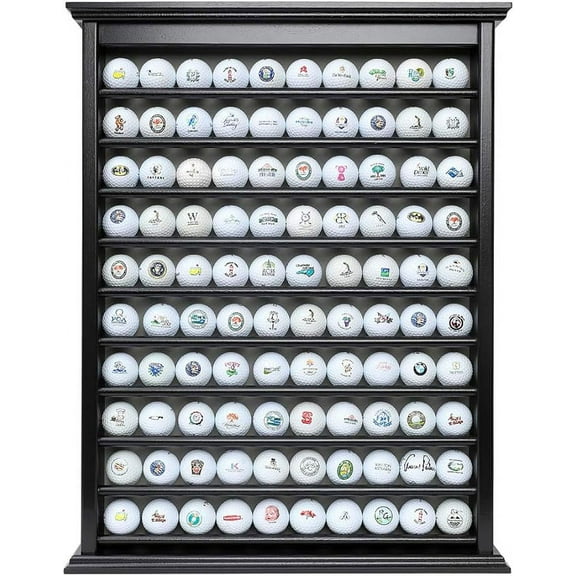 Golf Ball Display Case | Holds 100 Golf Balls | Handcrafted Solid Wood | Four Color Options