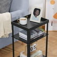thumbnail image 6 of Small Side Table for Small Spaces - Slim End Table with Magazine Holder - 2 in 1 Design Narrow End Table Living Room - Skinny Bedside Table Nightstand Bedroom Thin Side Table, Black, 6 of 7