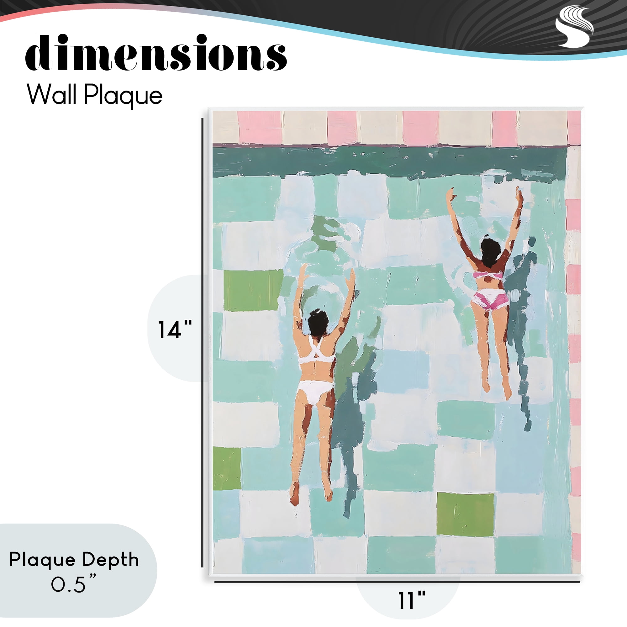 Stupell Industries Twin Swimmers in Pool Wall Plaque Art, design by The Prints Vibe