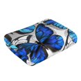thumbnail image 3 of Kll Blue And White Butterflies Ultra Absorbent & Soft Hand Towels For Bath, Hand, Face, Gym And Spa-27.5x16in, 3 of 9