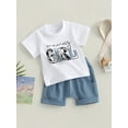 thumbnail image 3 of Gupgi Toddler Boys Pants Suit Casual Street Short Sleeves Letters Tops Summer Girls Boys Shorts, 3 of 9
