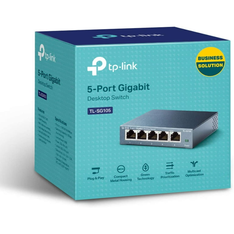 TP-Link 5 Port Gigabit Ethernet Network Switch - Ethernet Splitter, Plug &  Play, Fanless, Sturdy Metal w/ Shielded Ports, Traffic Optimization, Unmanaged